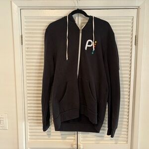 PEACOCK Branded - Black Zip-Up Sweater